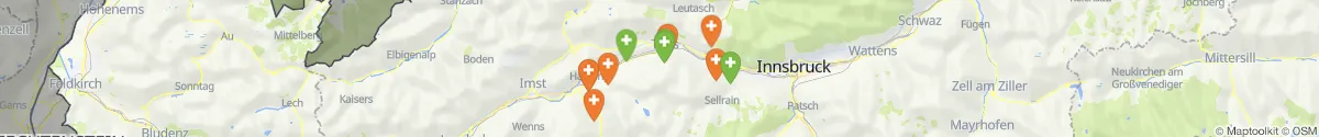 Kartenansicht für Apotheken-Notdienste in der Nähe von Rietz (Imst, Tirol)